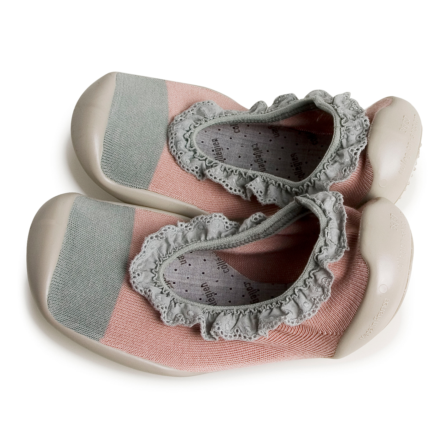 collégien Coquillages avec broderie anglaise - Ballerines
