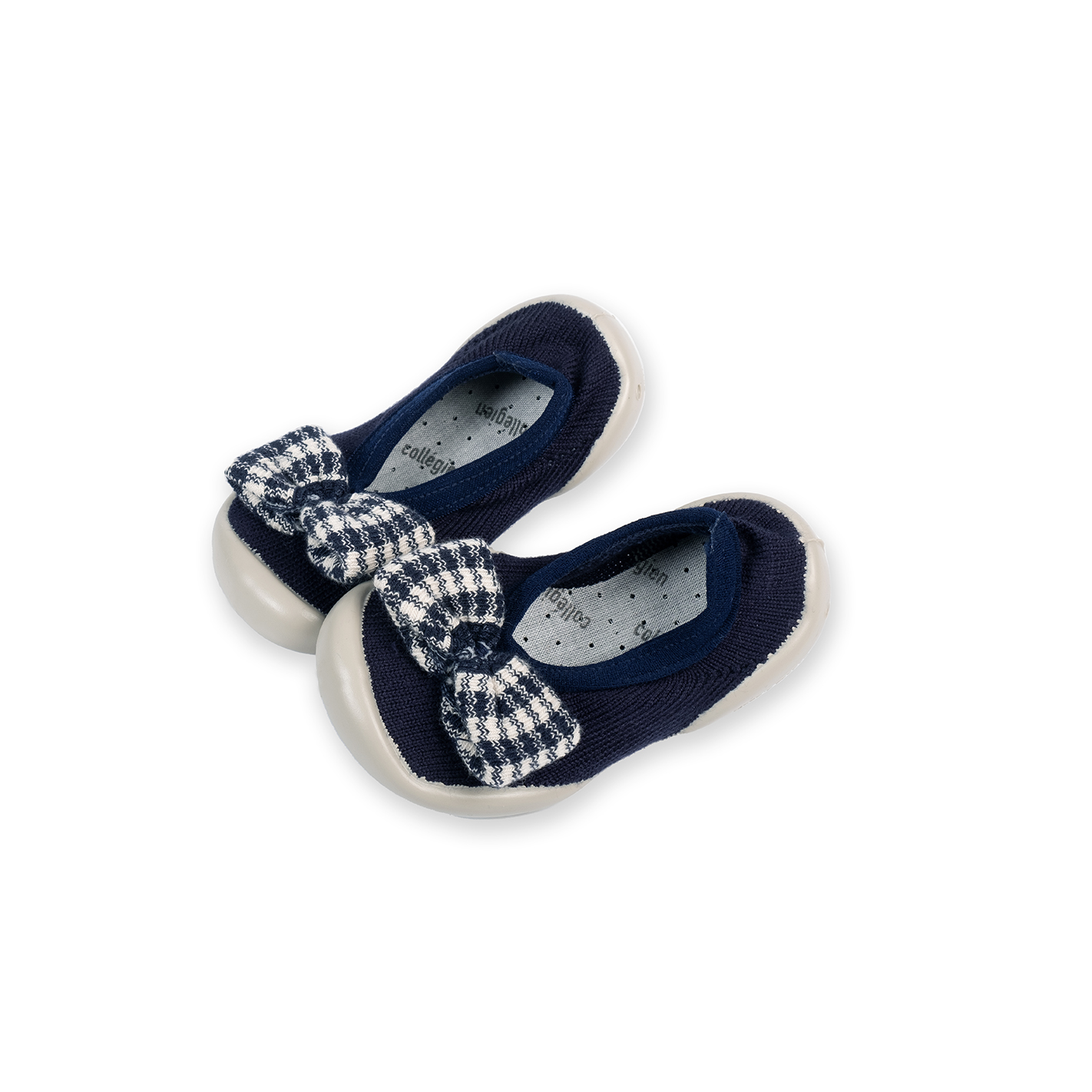 collégien Bleu Nuit avec noeud Vichy - Ballerines