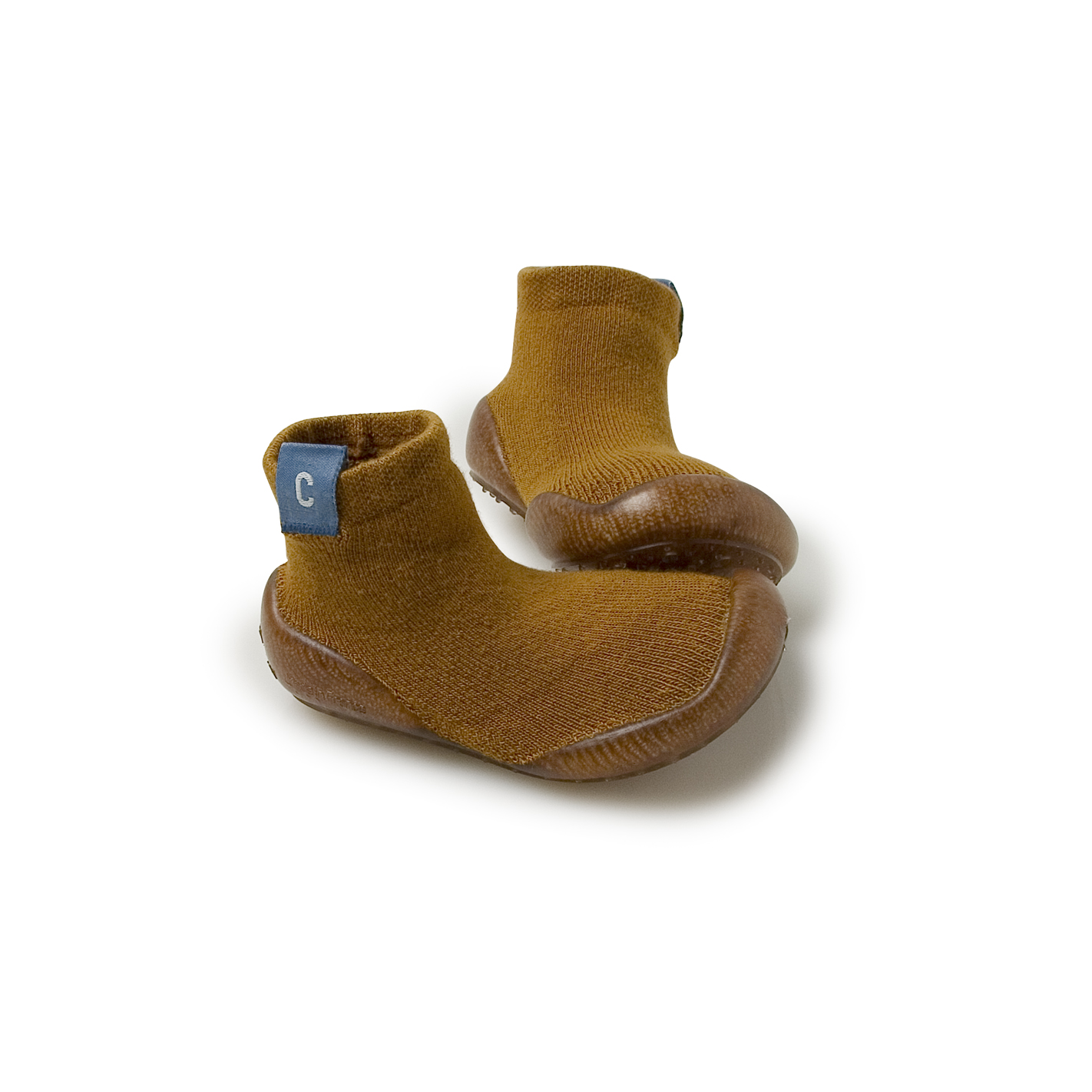 collégien Sacha Moutarde de Dijon - Chaussons avec semelle transparente