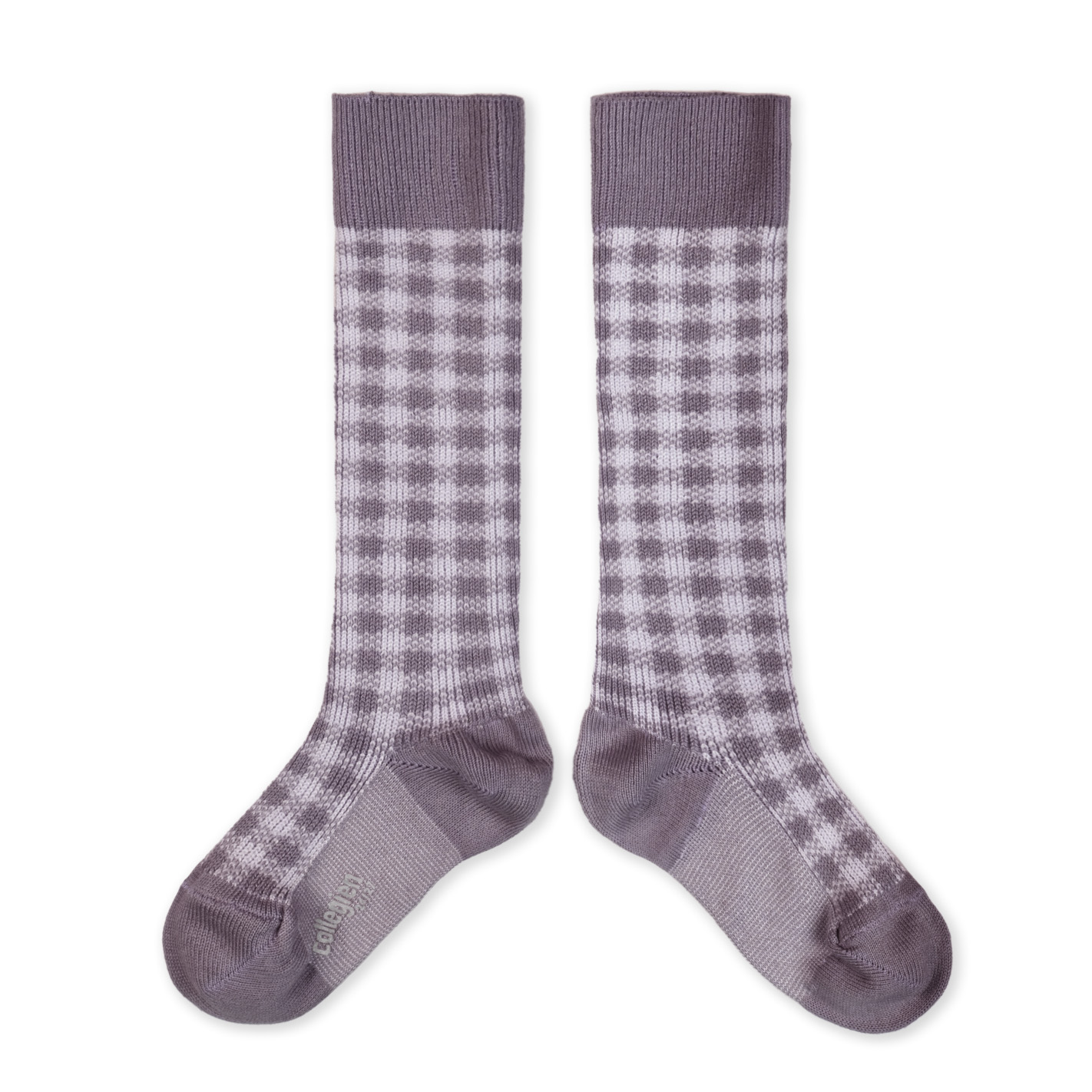 collégien Claude - Chaussettes hautes Vichy - Glycine du Japon