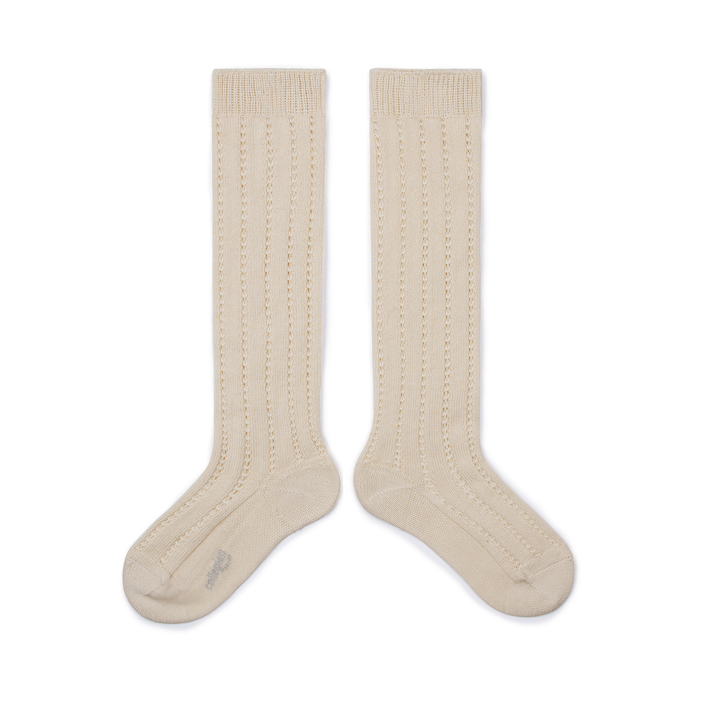 collégien Léonie - Chaussettes hautes maille crochet en fil d'Ecosse - Doux Agneaux