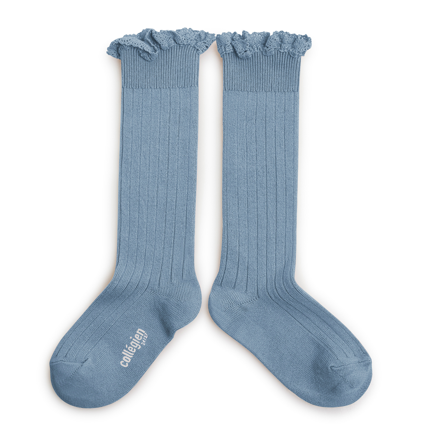 Chaussette haute bleu discount