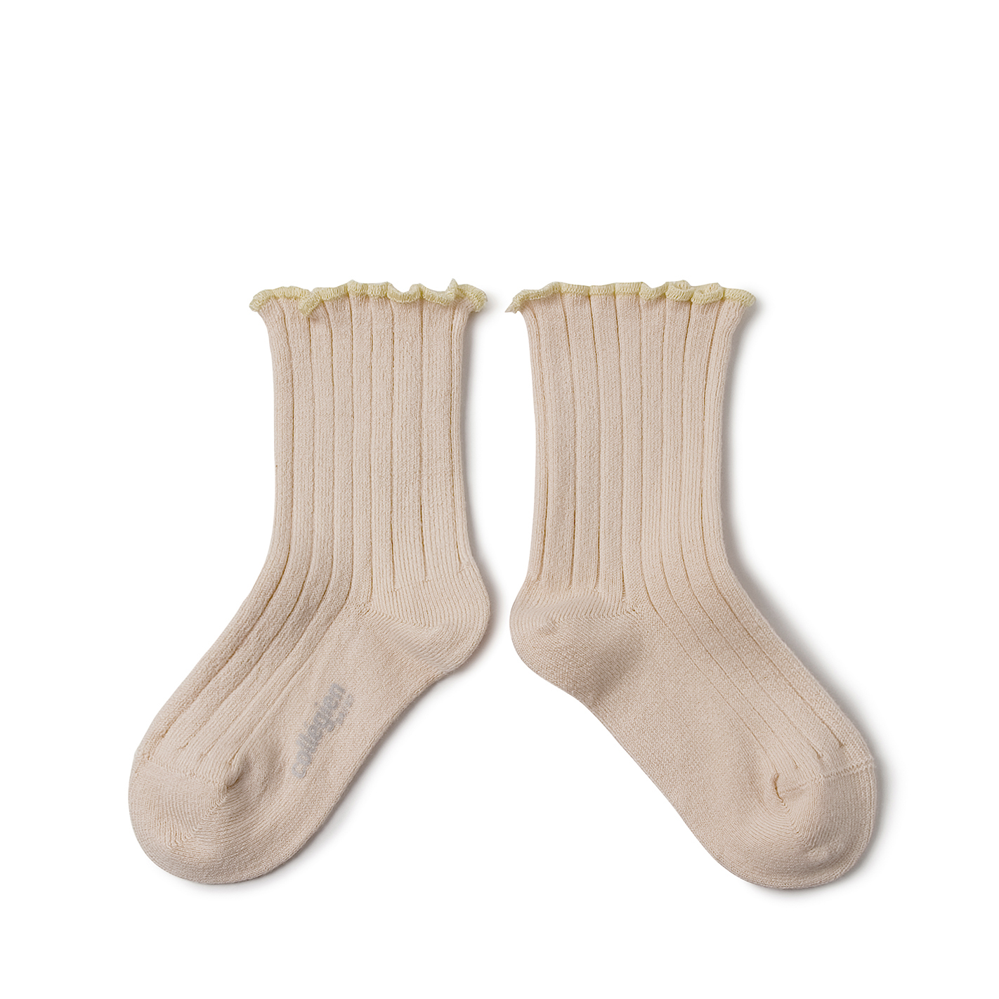 collégien Delphine - Chaussettes à côtes avec bord ondulé - Sorbet