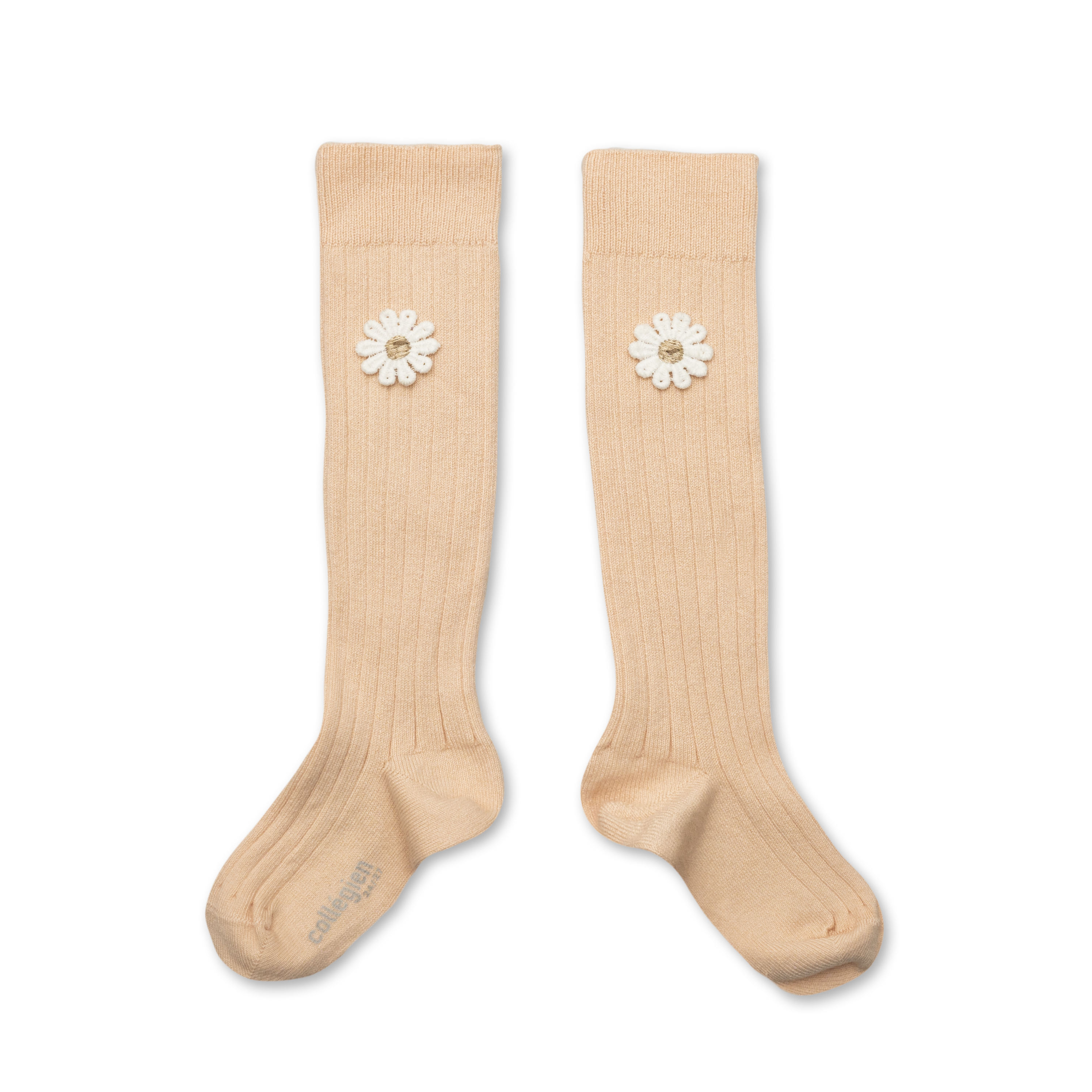 collégien Valentine - Chaussettes hautes avec marguerite - Sorbet