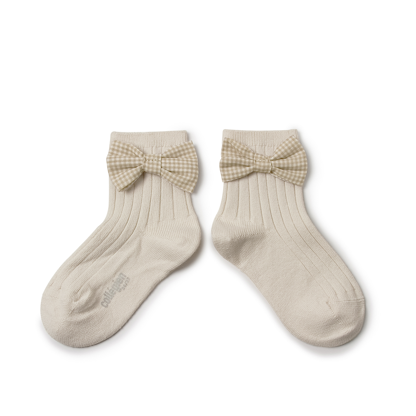 collégien Colette - Chaussettes courtes avec noeud Vichy - Doux Agneaux