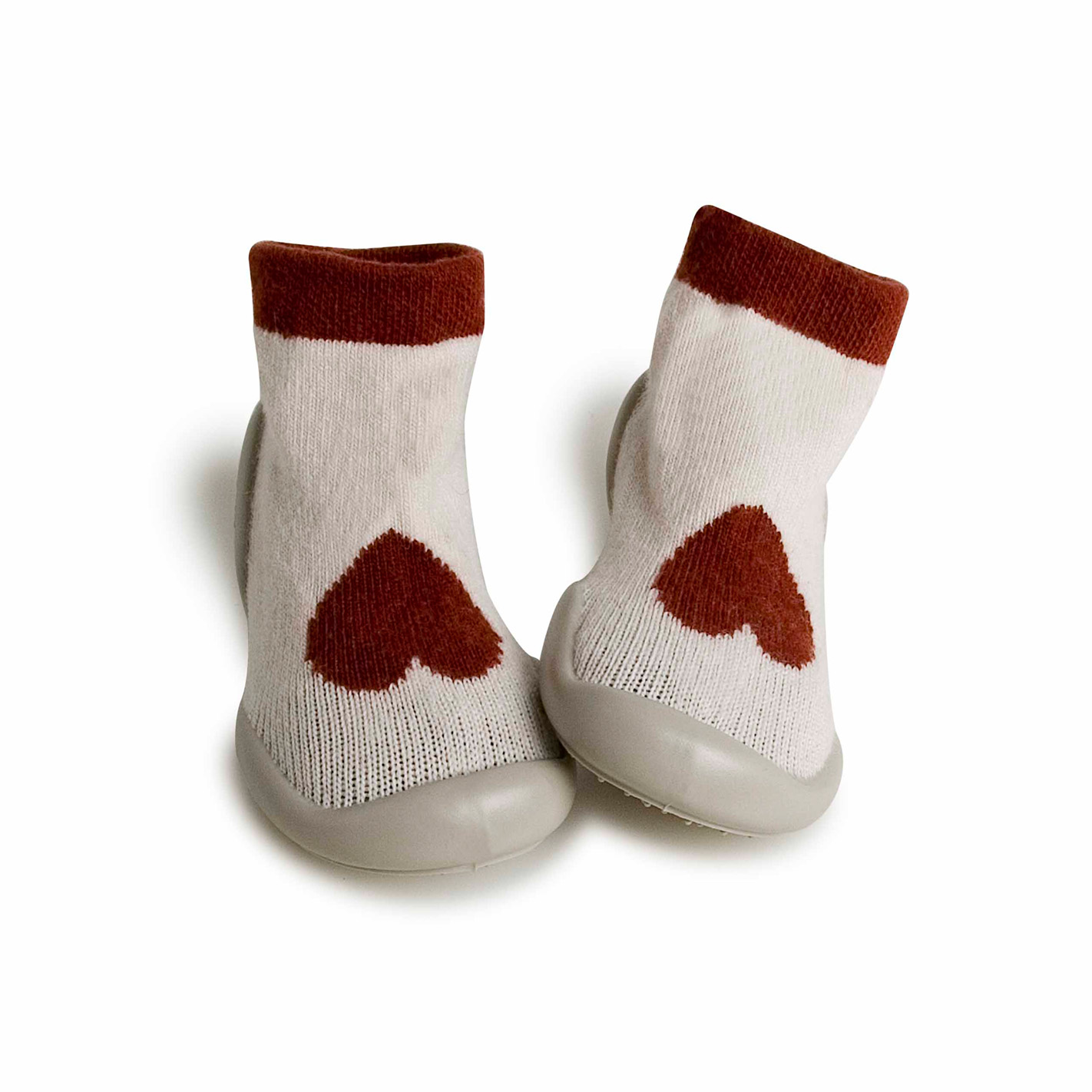collégien Coeur en Chocolat - Chaussons cachemire et laine