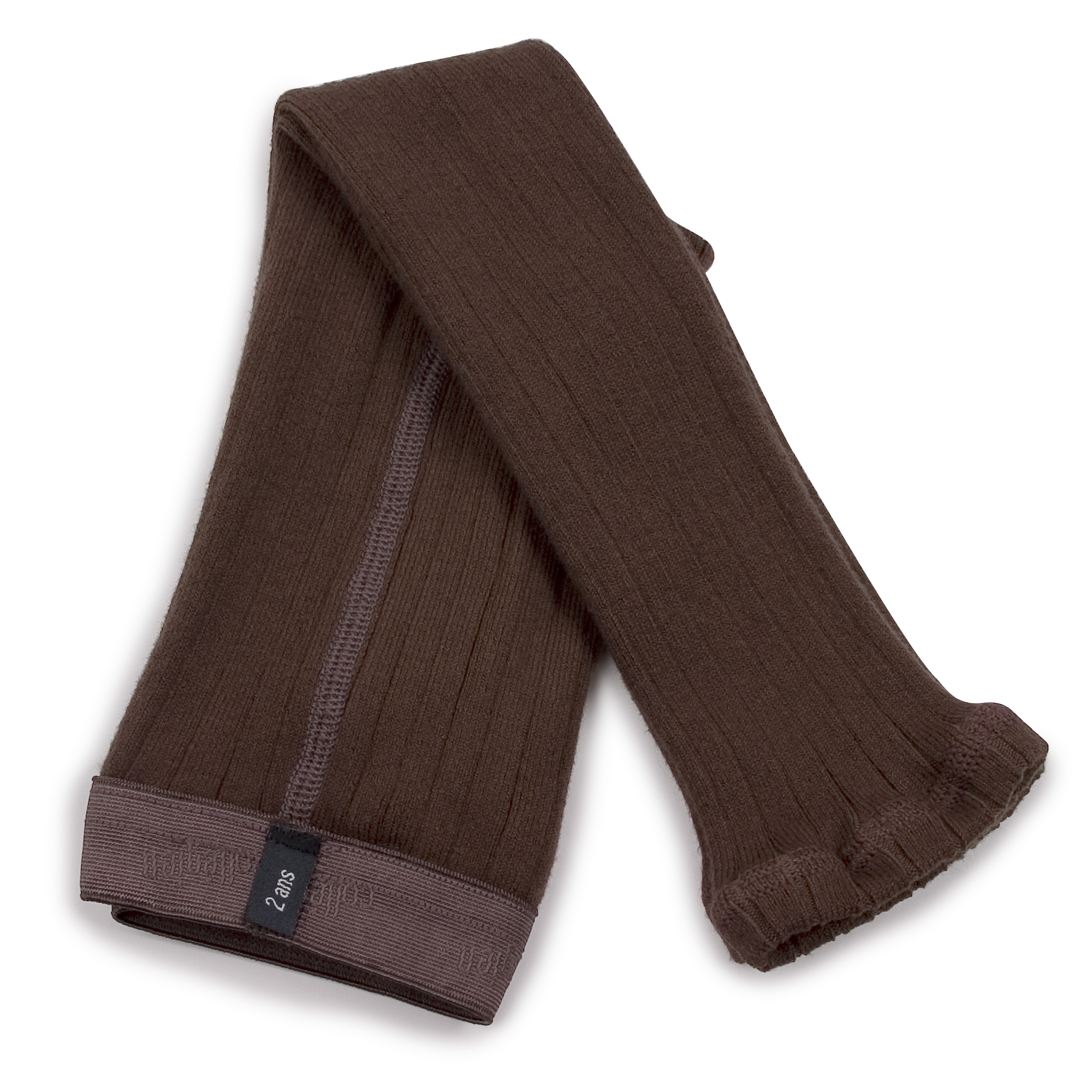 collégien Maxence - Collants à côtes sans pieds - Chocolat au lait