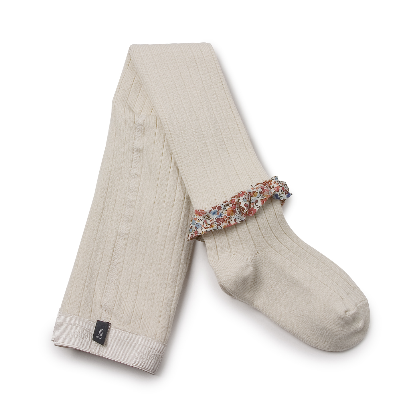 collégien Clémence - Collants à côtes avec Liberty - Doux Agneaux