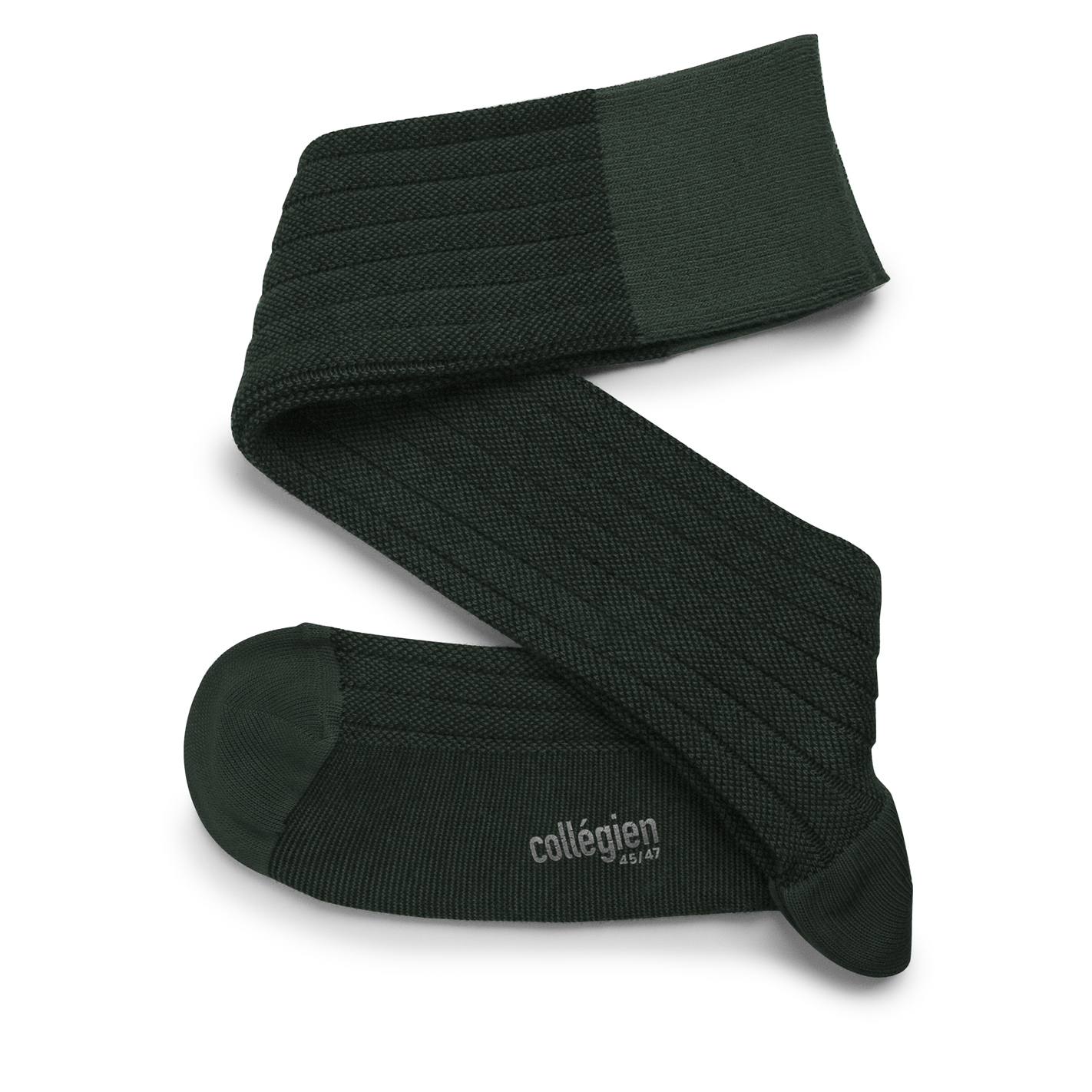 collégien Monsieur Grain De Caviar - Chaussettes hautes à côtes rétro - Vert Forêt