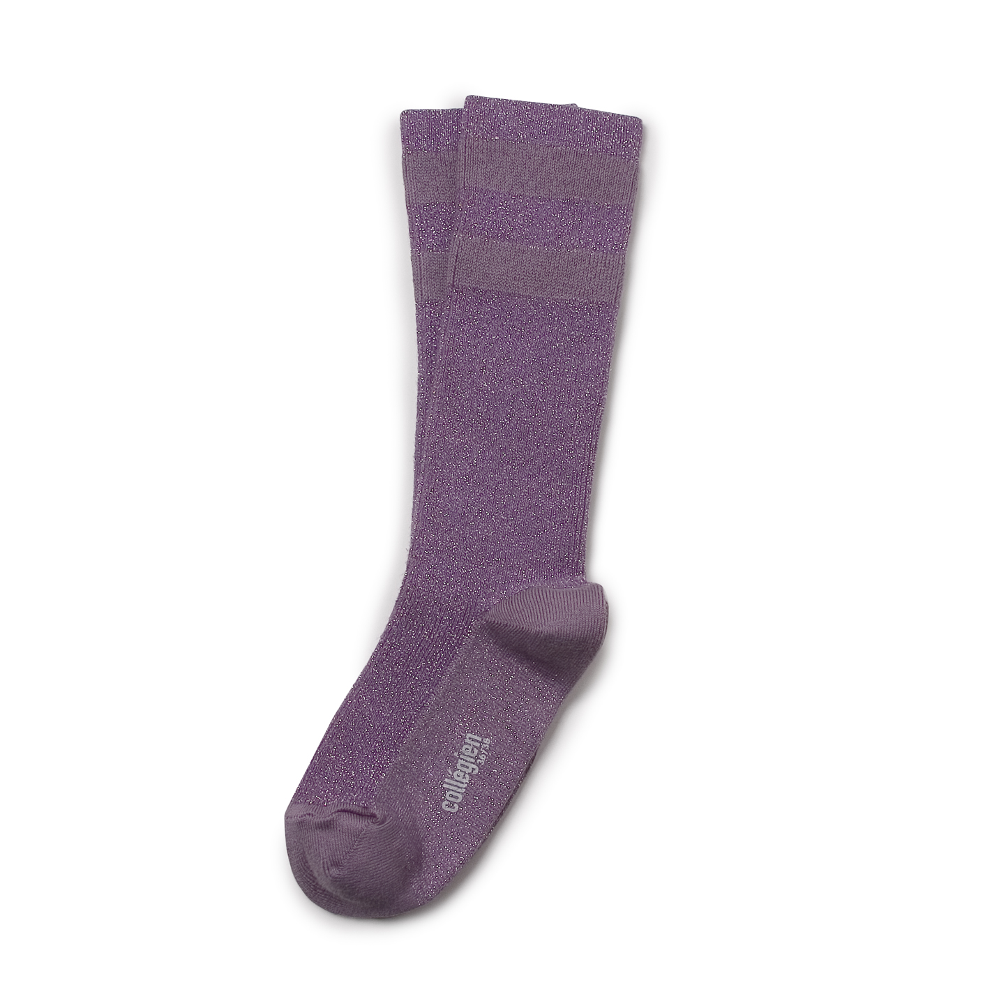 collégien Madame Claire - Chaussettes à côtes brillantes à  rayures sport - Glycine du japon
