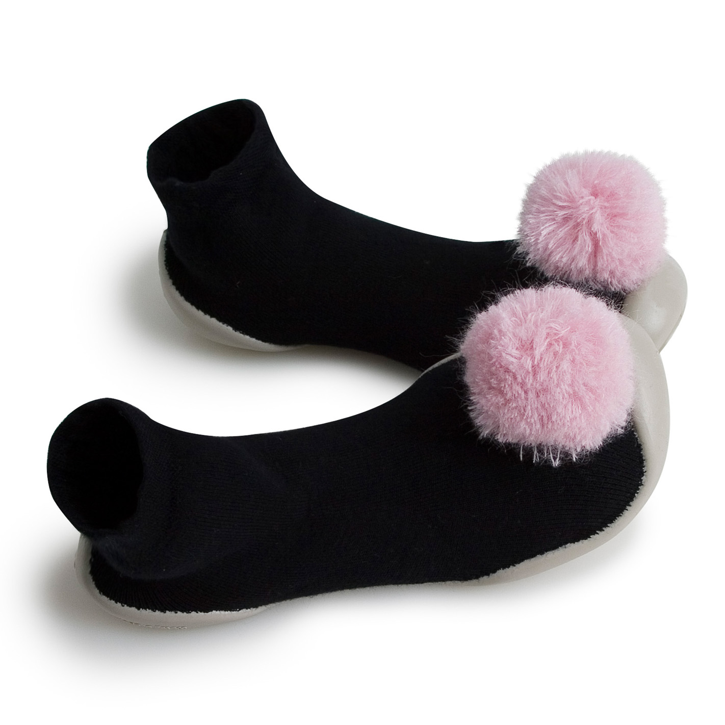 collégien Chaussons avec pompons Rose