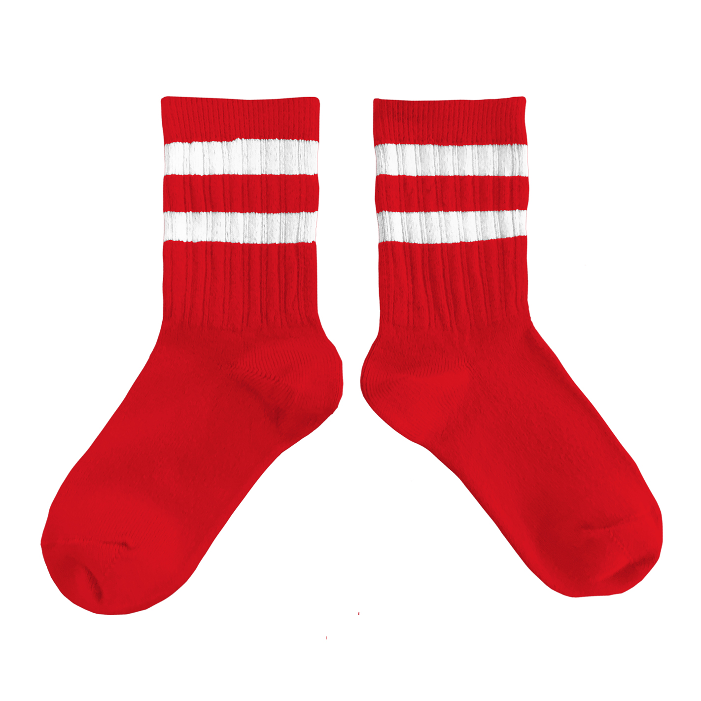 Nico - Chaussettes à côtes à rayures sport - Vrai Rouge