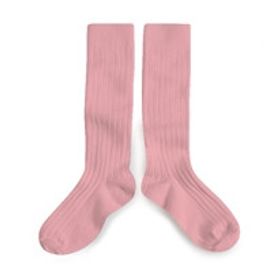 Chaussettes La Haute à côtes Rose Quartz