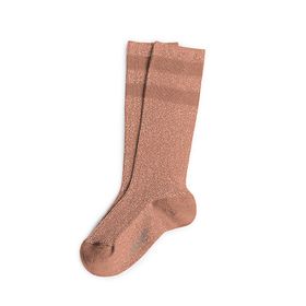 Chaussettes Madame Claire brillantes à rayures sport à côtes Bois de Rose