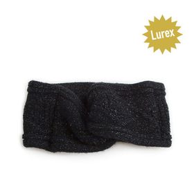 Bandeau brillant en laine -Noir De Charbon
