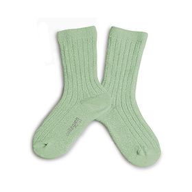 Chaussettes Victoire brillantes à côtes Vert Tilleul