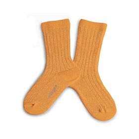 Chaussettes brillantes à côtes - Nectarine