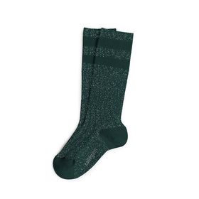 Chaussettes Madame Claire brillantes à rayures sport à côtes Fond Marin