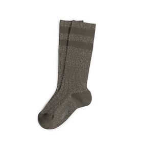 Chaussettes Madame Claire brillantes à rayures sport à côtes Brun de Terre