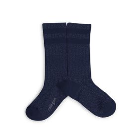 Chaussettes Claire brillantes à rayures sport à côtes Nuit Etoilée