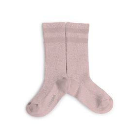 Chaussettes Claire brillantes à rayures sport à côtes Rose Quartz